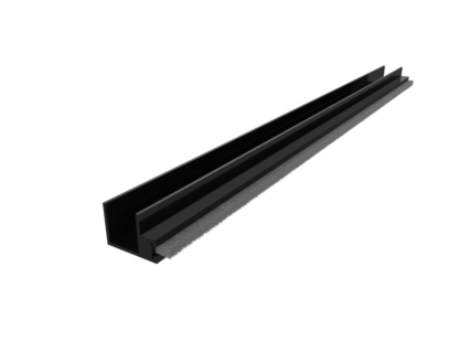 Zugluftstopper matt anthrazit mit Bürsten, 2500 mm