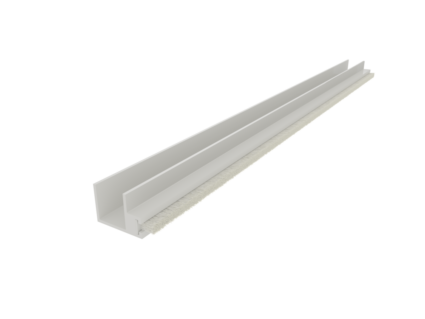 Zugluftstopper Matt weiß mit Bürsten, 2500 mm