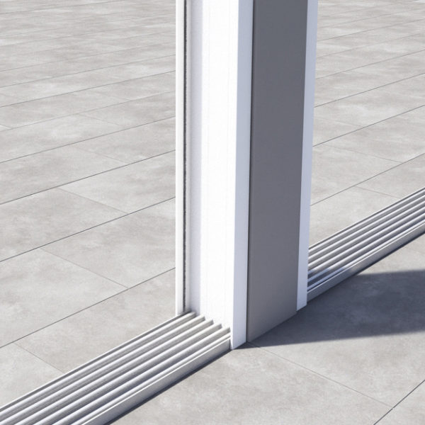 Set aus 2 U-Profilen Schienensystem mit Bürsten, matt weiß