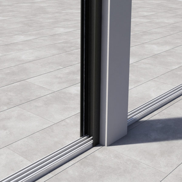 U-Profil Schienensystem mit Bürsten, matt anthrazit