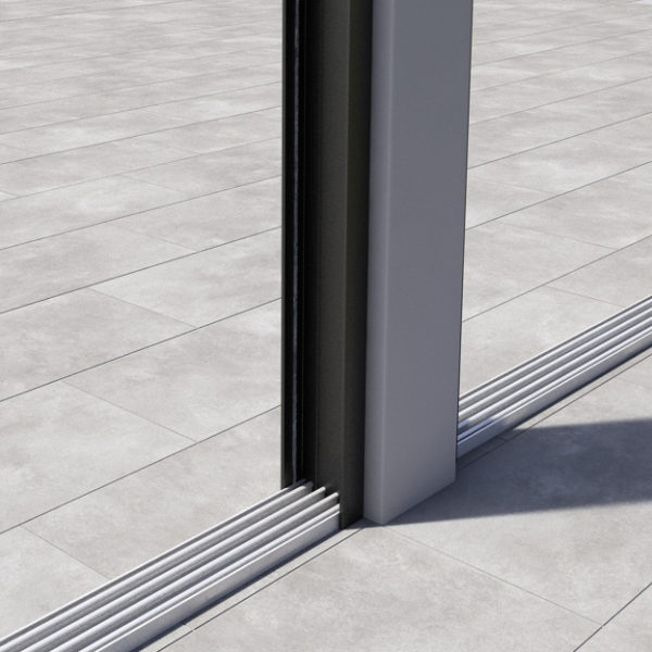 U-Profil Schienensystem mit Bürsten, matt anthrazit