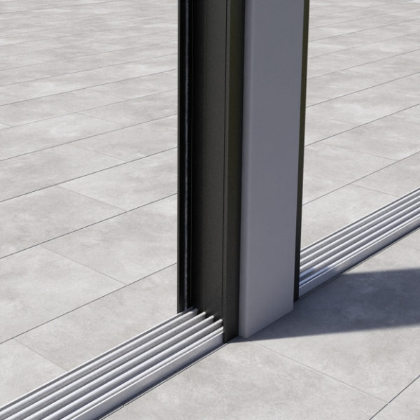 U-Profil Schienensystem mit Bürsten, matt anthrazit