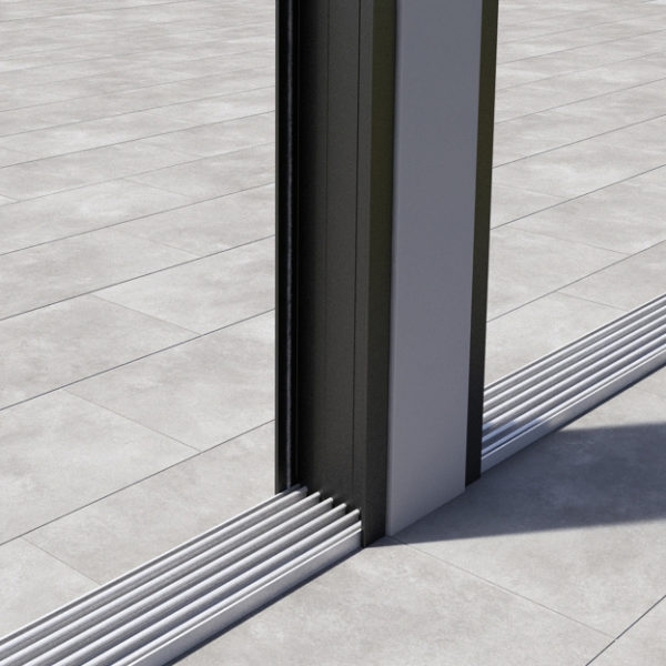 U-Profil Schienensystem mit Bürsten, matt anthrazit