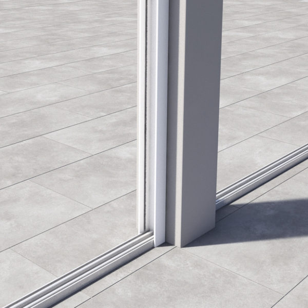 Set aus 2 U-Profilen Schienensystem mit Bürsten, matt weiß