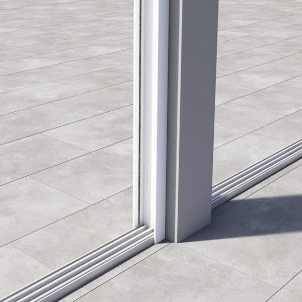 Set aus 2 U-Profilen Schienensystem mit Bürsten, matt weiß