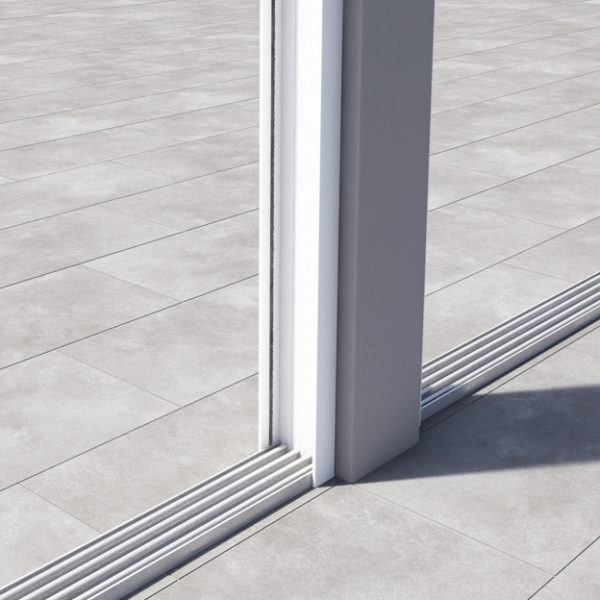 Set aus 2 U-Profilen Schienensystem mit Bürsten, matt weiß