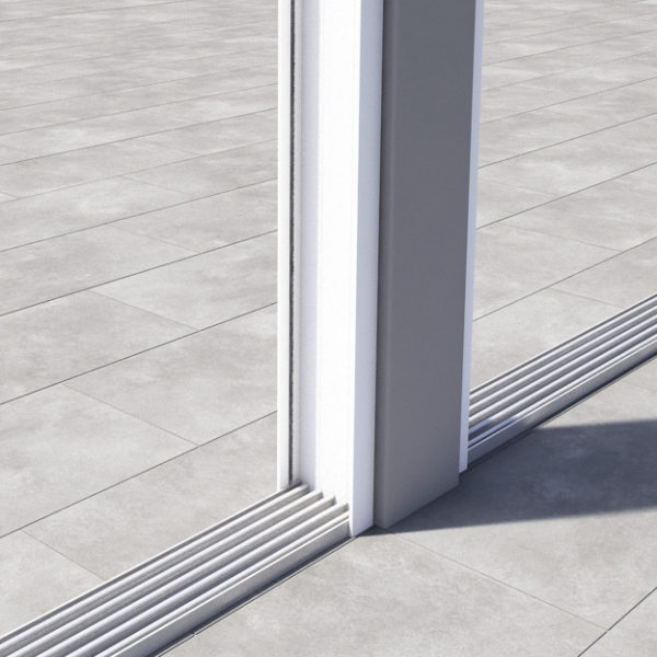 Set aus 2 U-Profilen Schienensystem mit Bürsten, matt weiß