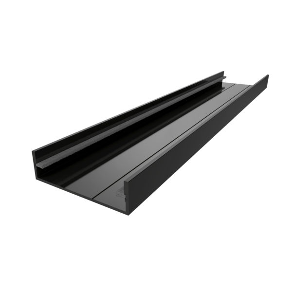 U-Profil Schienensystem mit Bürsten, matt anthrazit