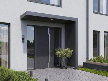 Alu Vordach 160 cm mit Seitenteil rechts