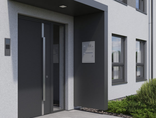 Alu Vordach 250 cm mit Seitenteil rechts