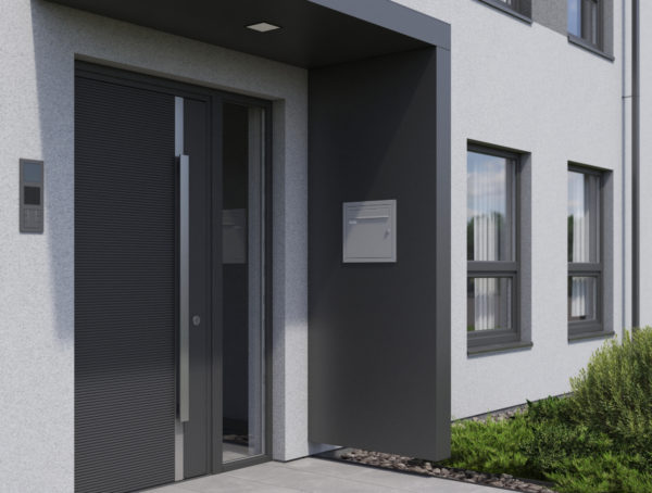 Alu Vordach 250 cm mit Seitenteil rechts